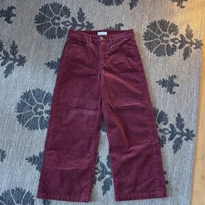 LOFT Burgundy Wide Leg high waisted Pants